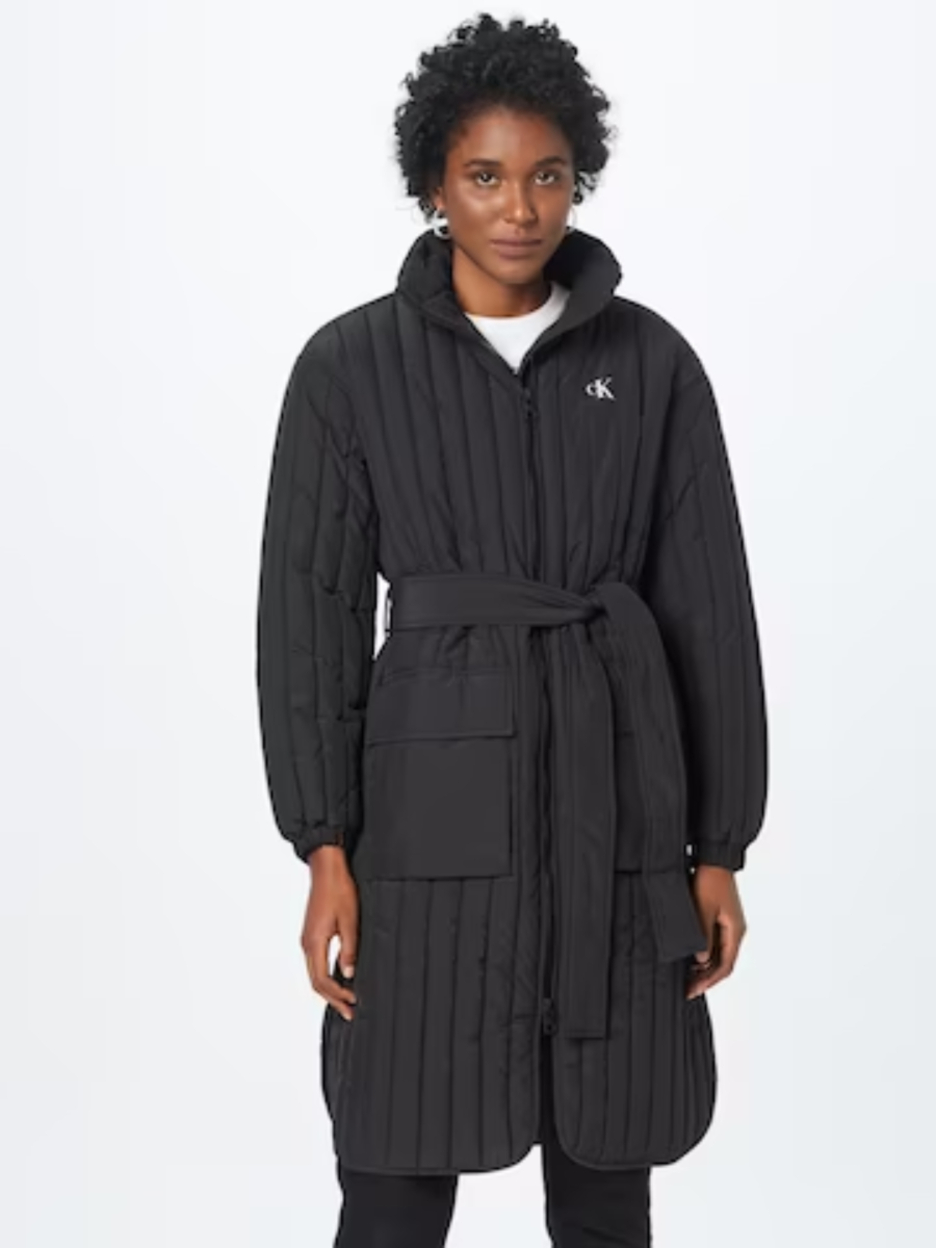 Calvin Klein dámský černý přechodný kabát - L (BEH)