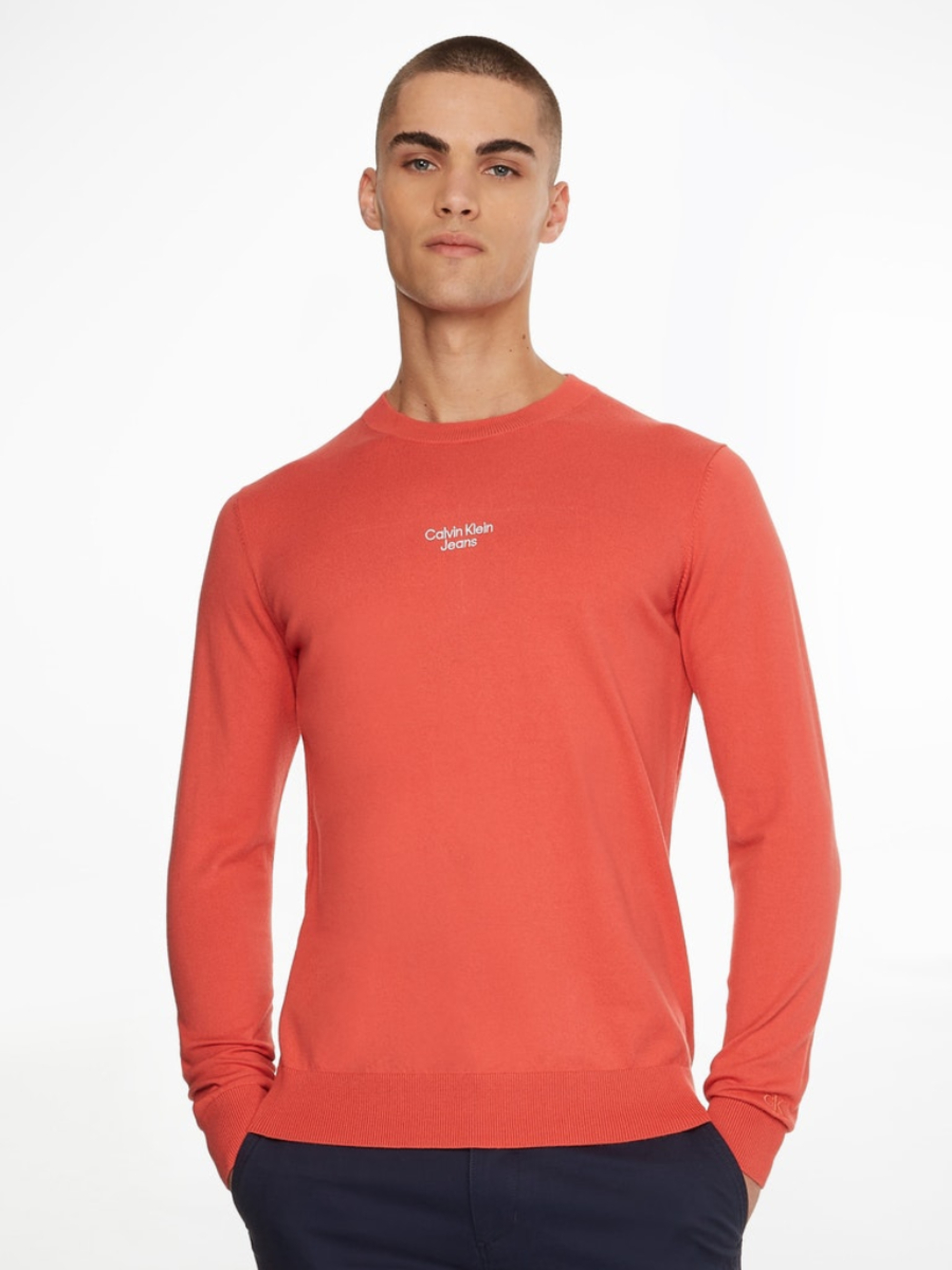Calvin Klein pánský oranžový svetr - XL (XLV)