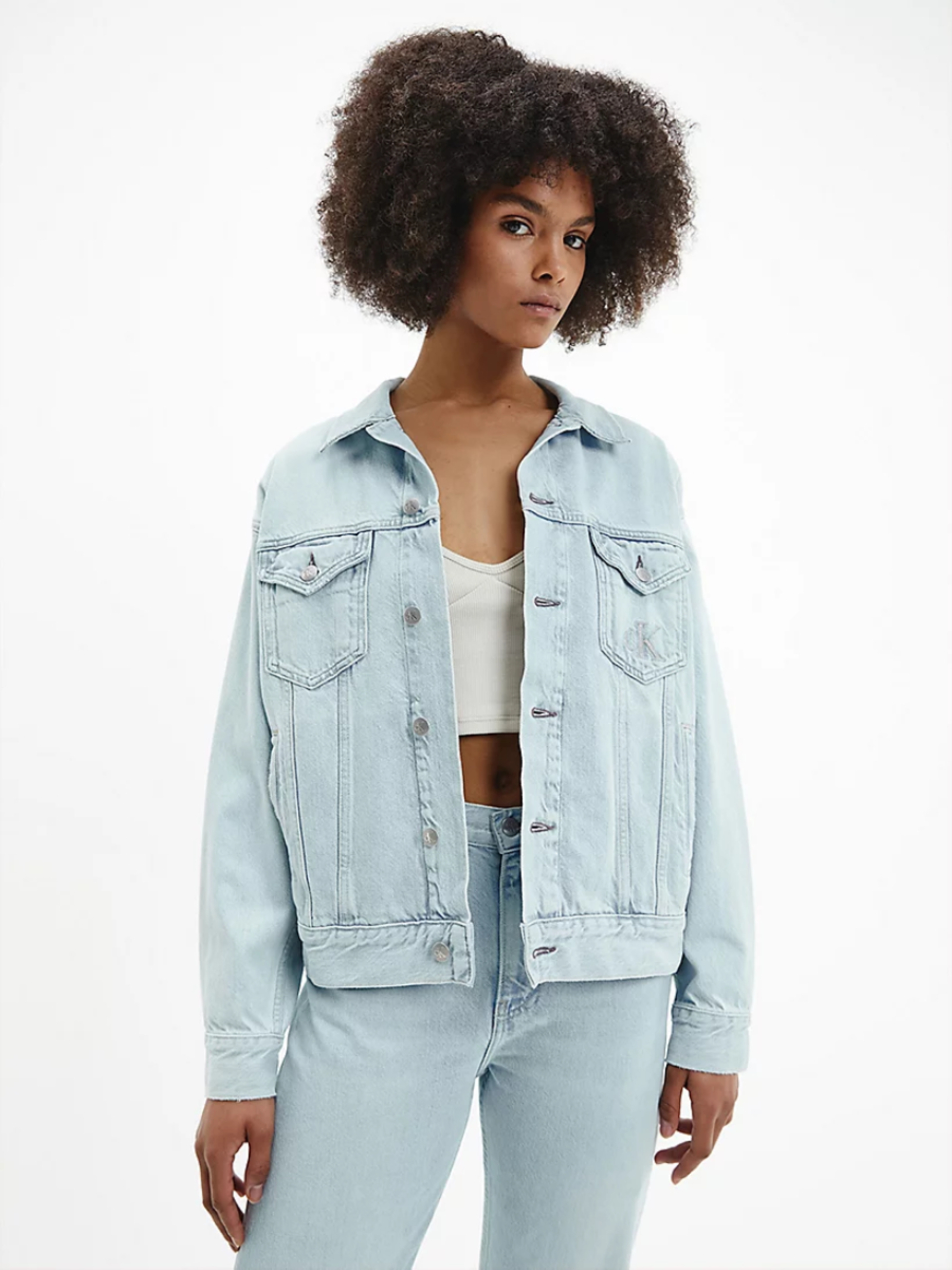 Calvin Klein dámská džínová bunda Dad denim - L (1AA)