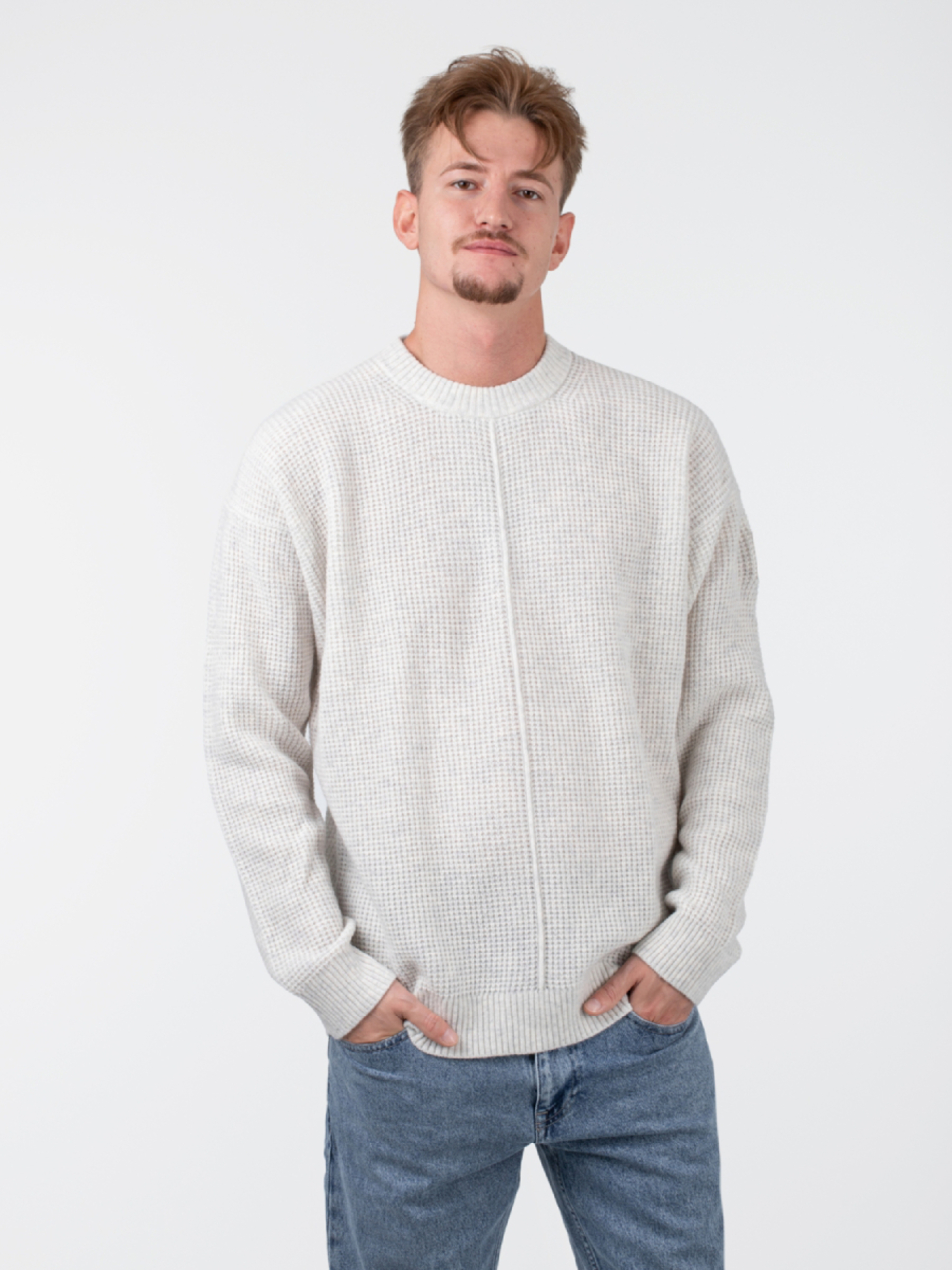 Calvin Klein pánský světle šedý svetr - XL (AET)