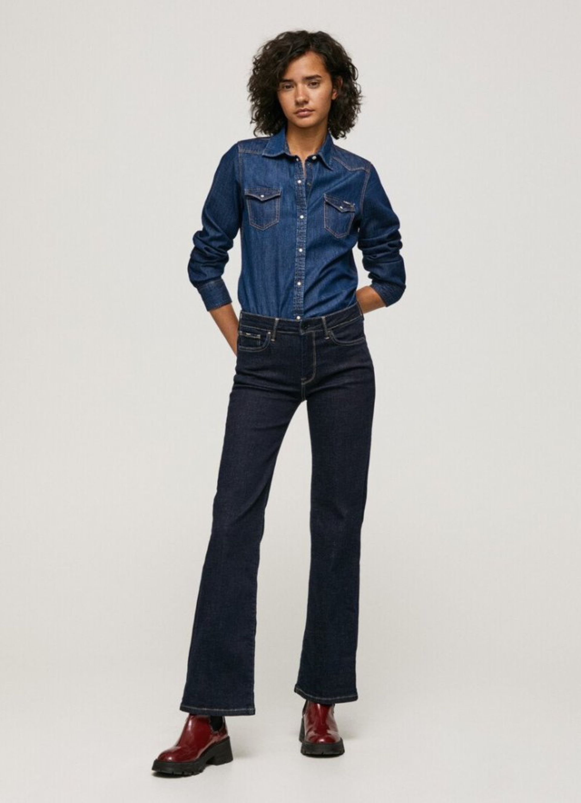 Pepe Jeans dámské tmavě modré džíny Aubrey - 28/32 (000)