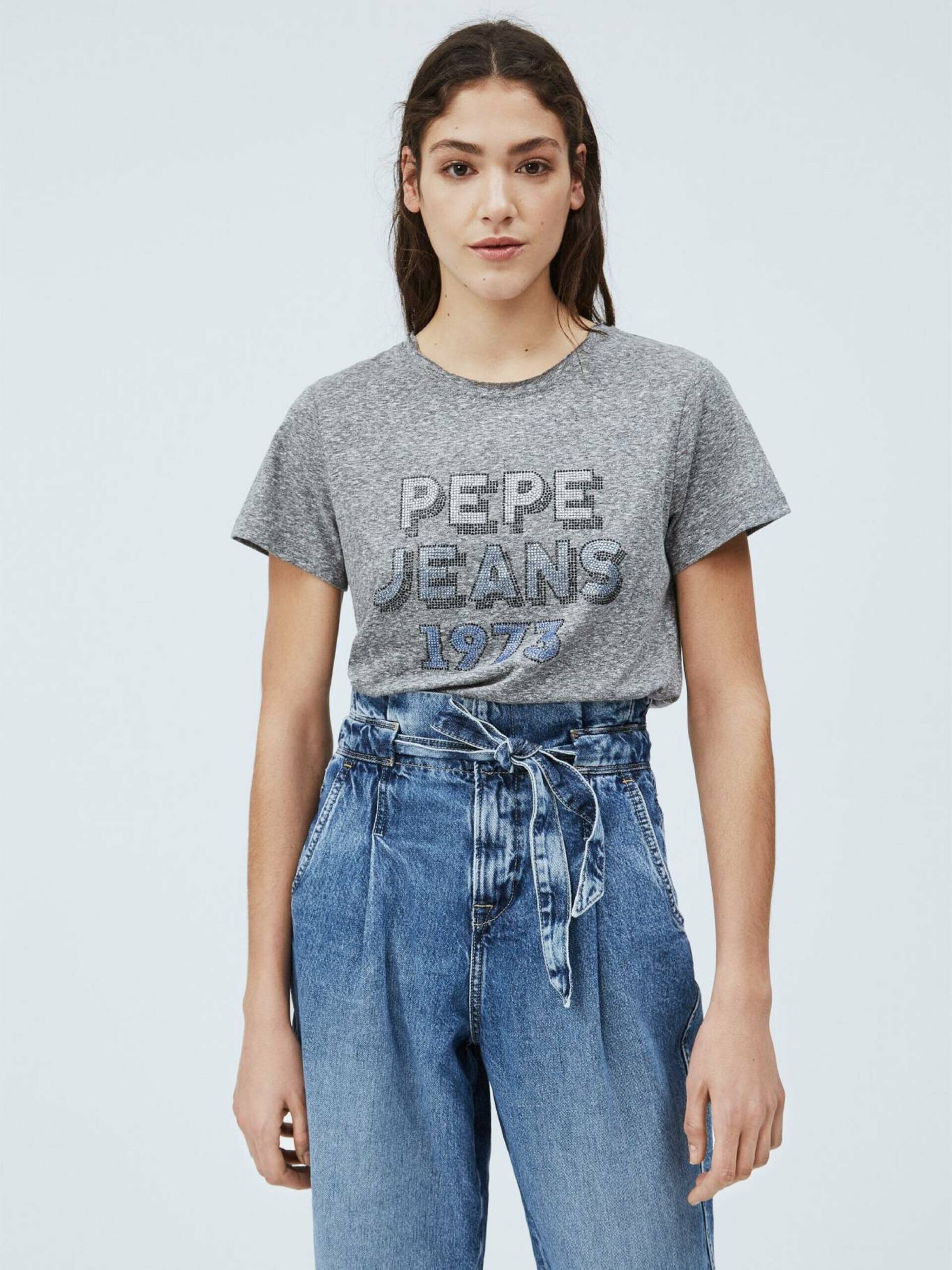 Pepe Jeans dámské šedé tričko Bibiana