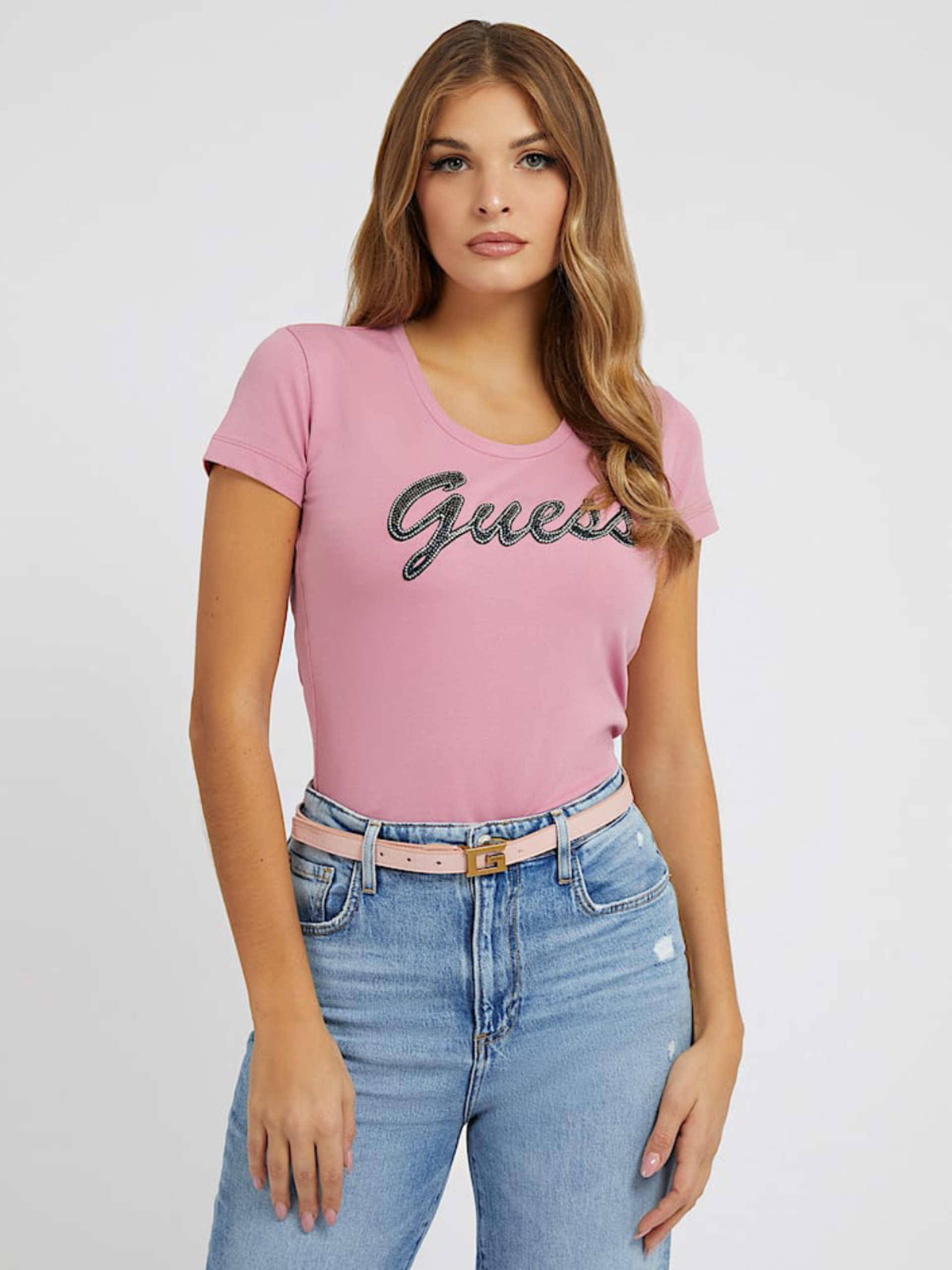 Guess dámské růžové tričko - XS (G67G)