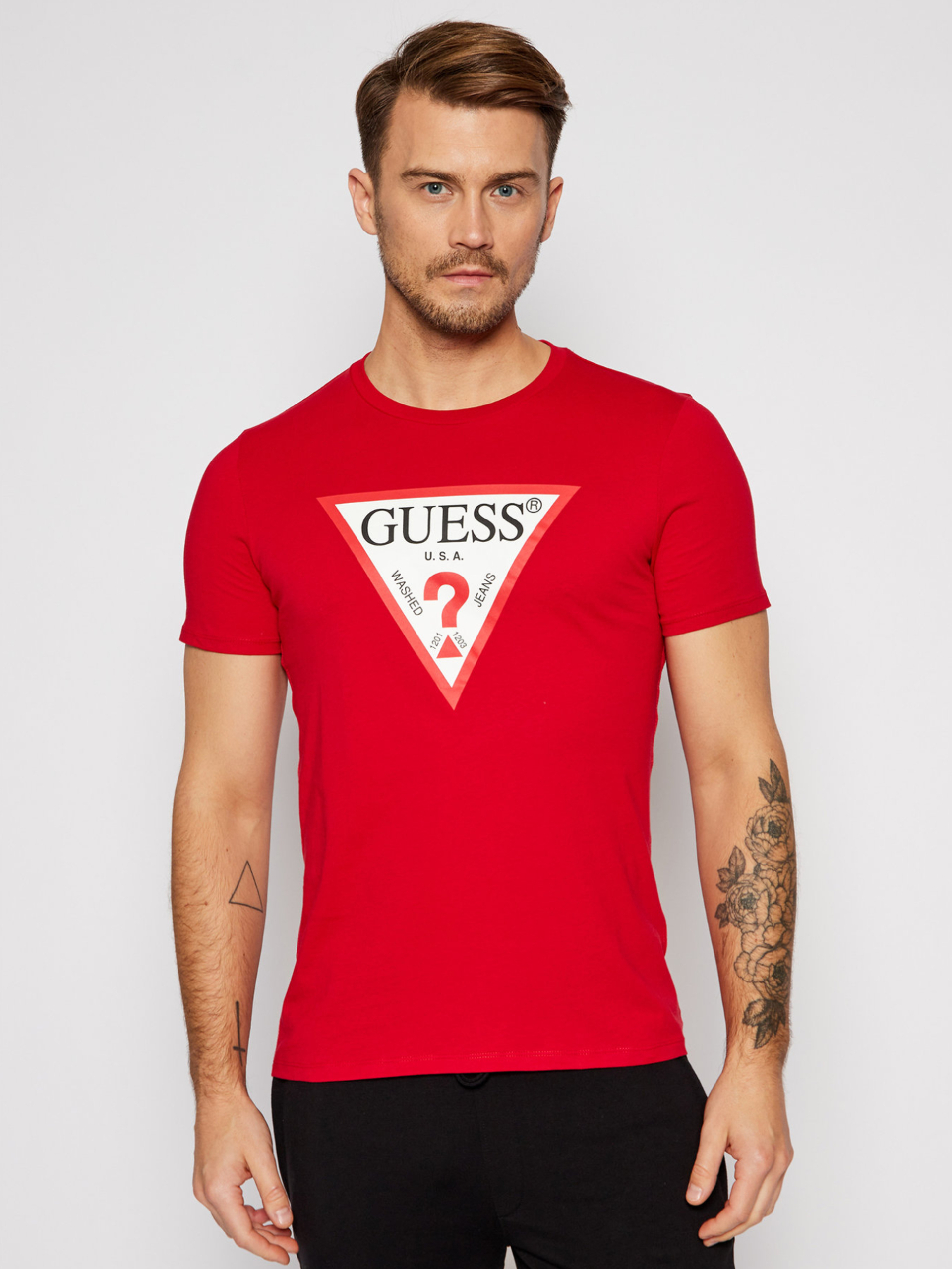 Guess pánské červené triko - L (TLRD)