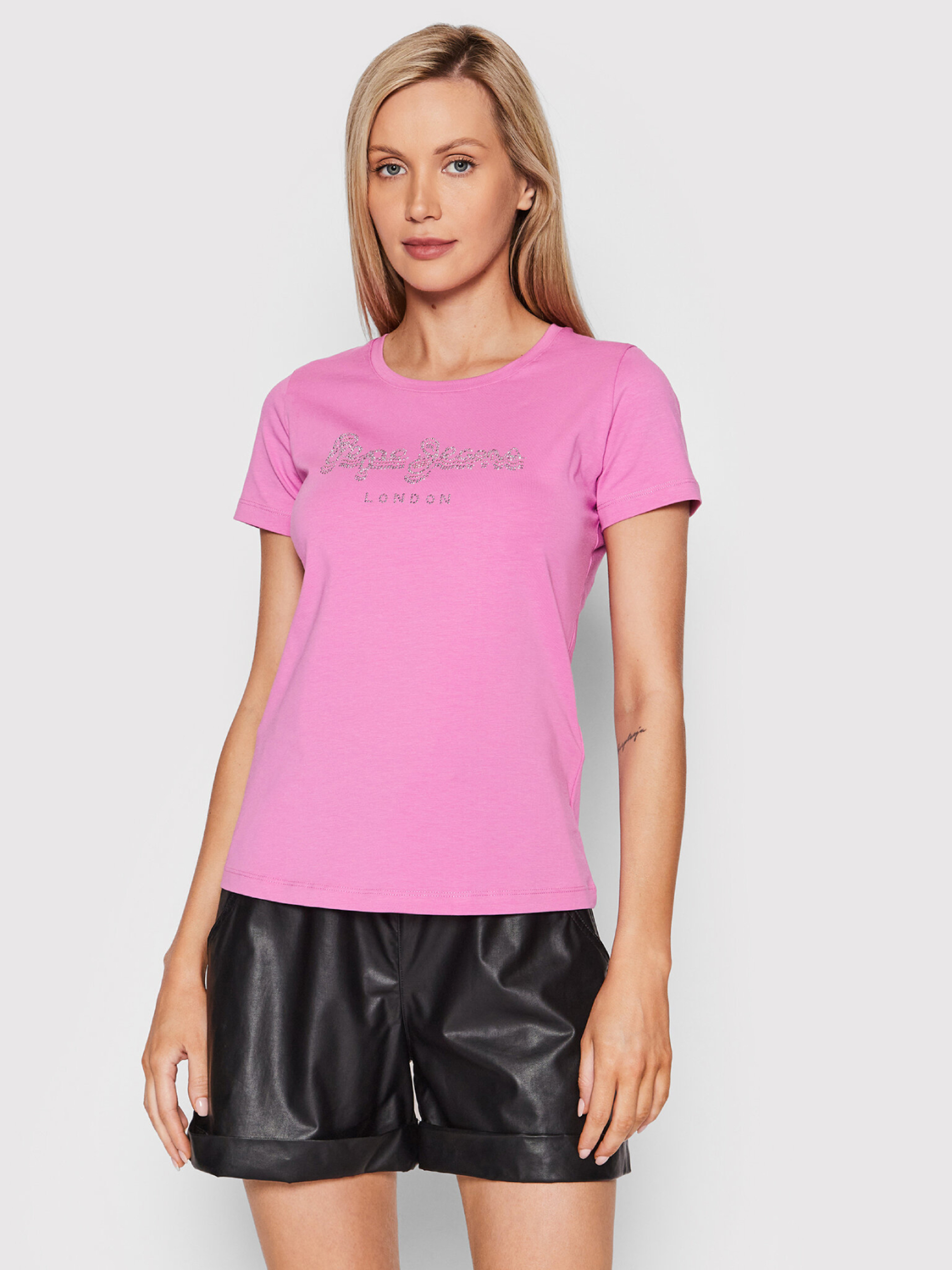 Pepe Jeans dámské růžové tričko BEATRICE