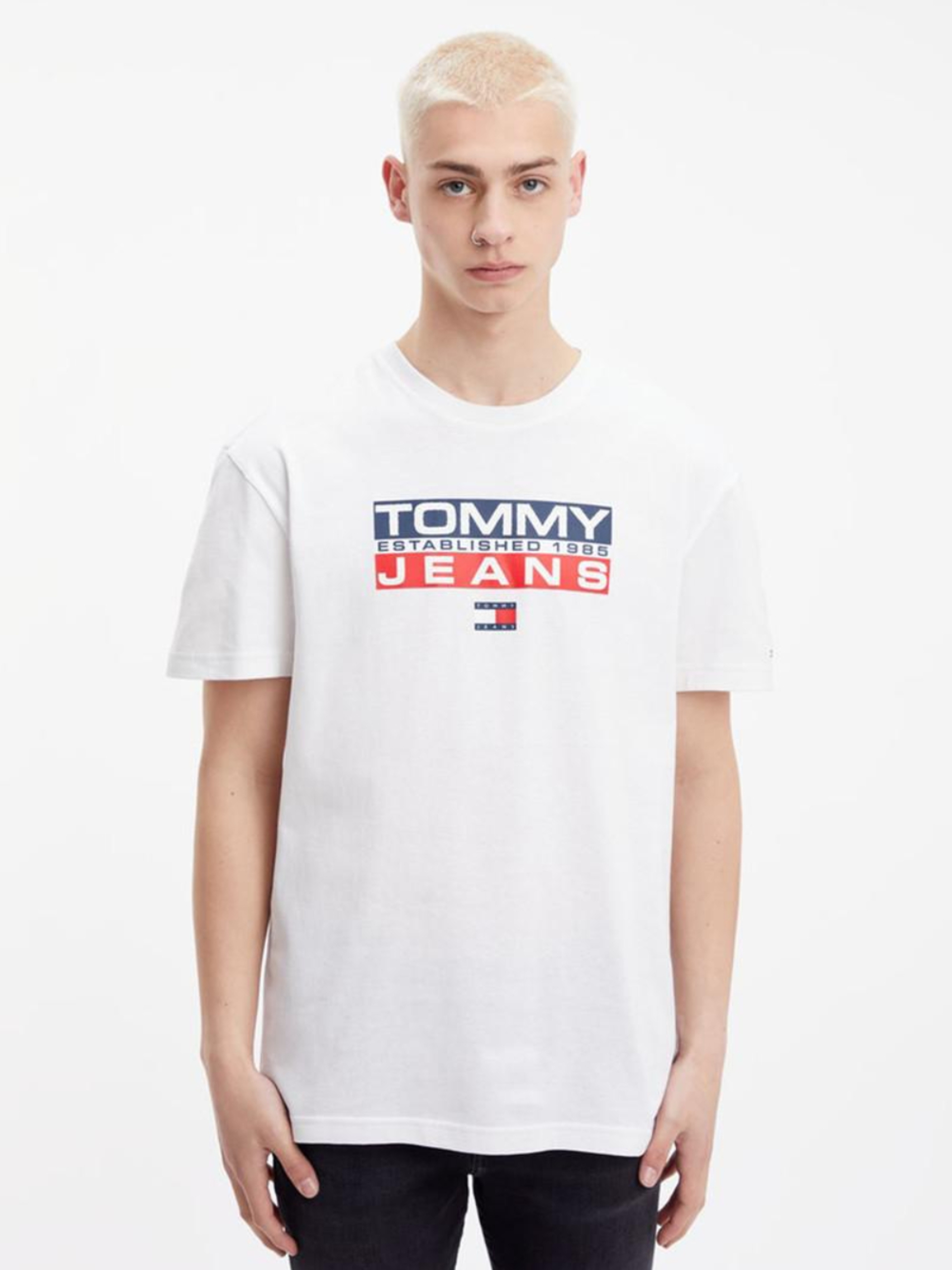 Tommy Jeans pánské bílé tričko Athletic
