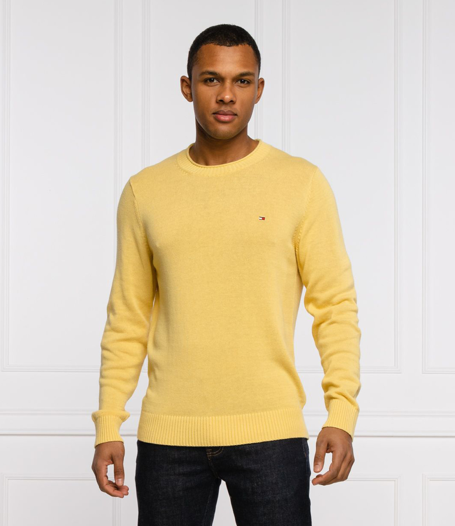 Tommy Hilfiger pánský žlutý svetr - XL (ZFF)