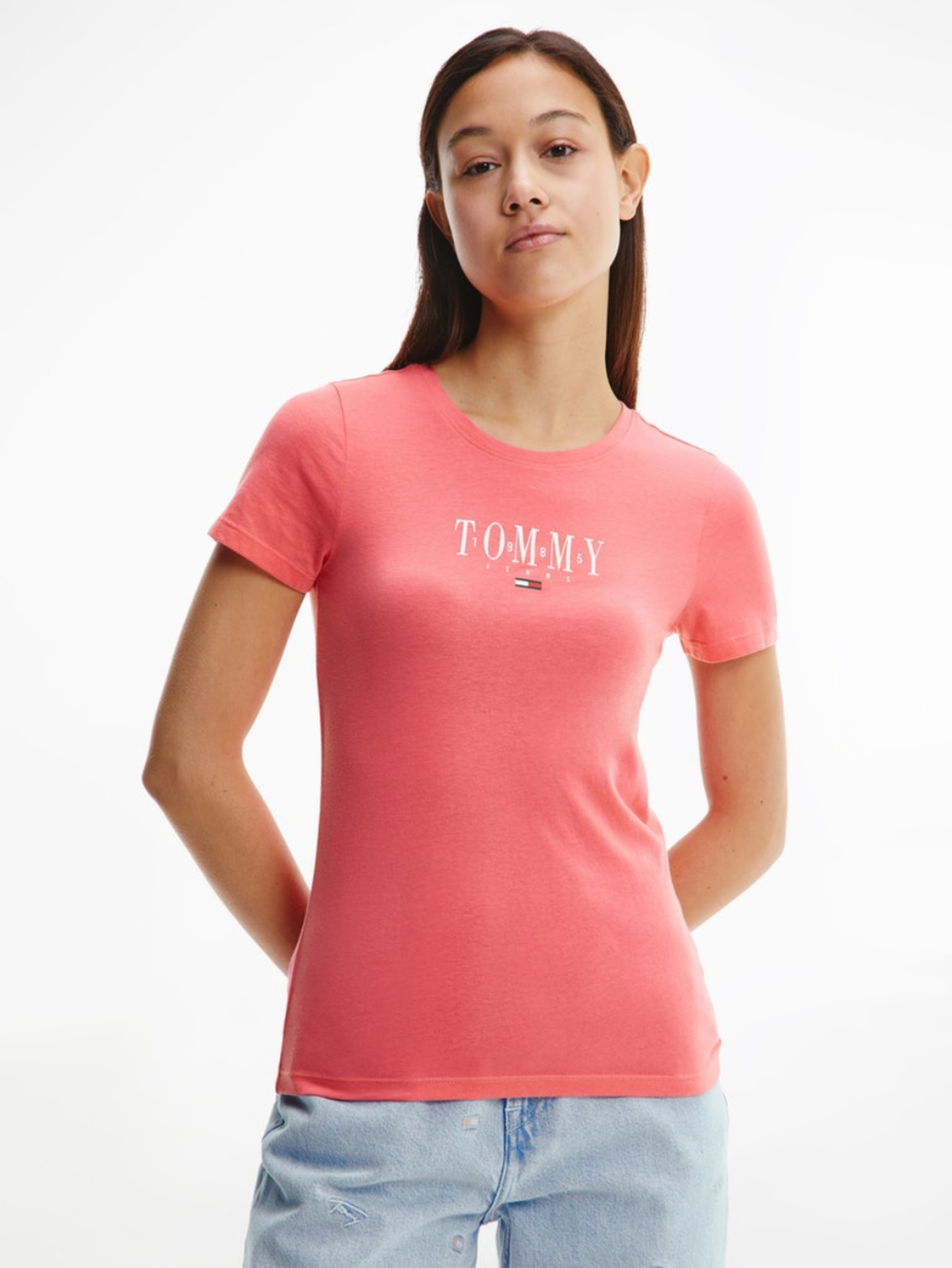 Tommy Jeans dámské růžové tričko - M (TIJ)
