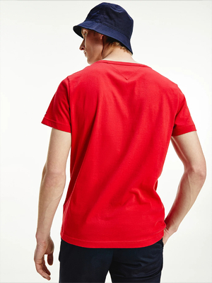 Tommy Hilfiger pánské červené triko Logo - S (XLG)