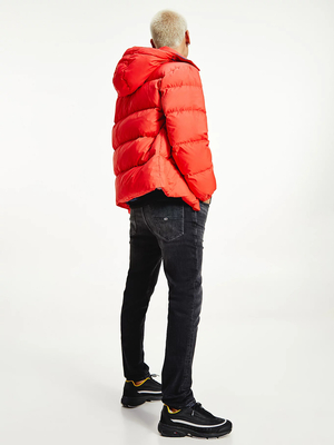 Tommy Jeans pánská červená zimní bunda - L (XNL)
