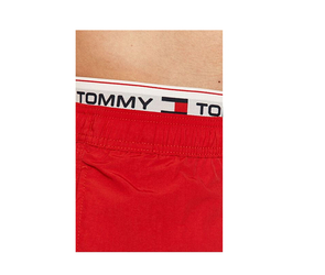 Tommy Jeans pánské červené plavky MEDIUM DRAWSTRING - S (XLG)