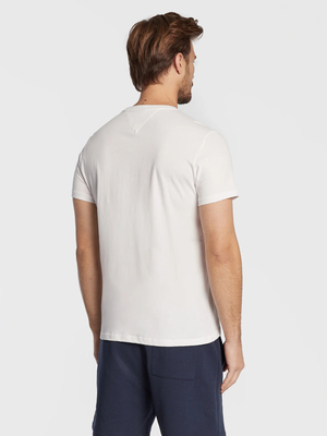 Tommy Jeans pánské bílé tričko ENTRY FLAG - XXL (YBR)