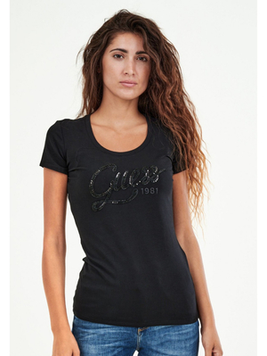 Guess dámské černé tričko - S (JBLK)