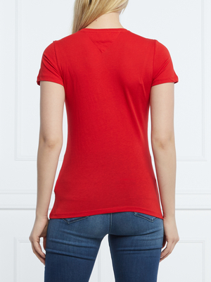Tommy Jeans dámské červené tričko - M (XNL)