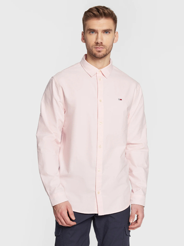 Tommy Jeans pánská růžová košile