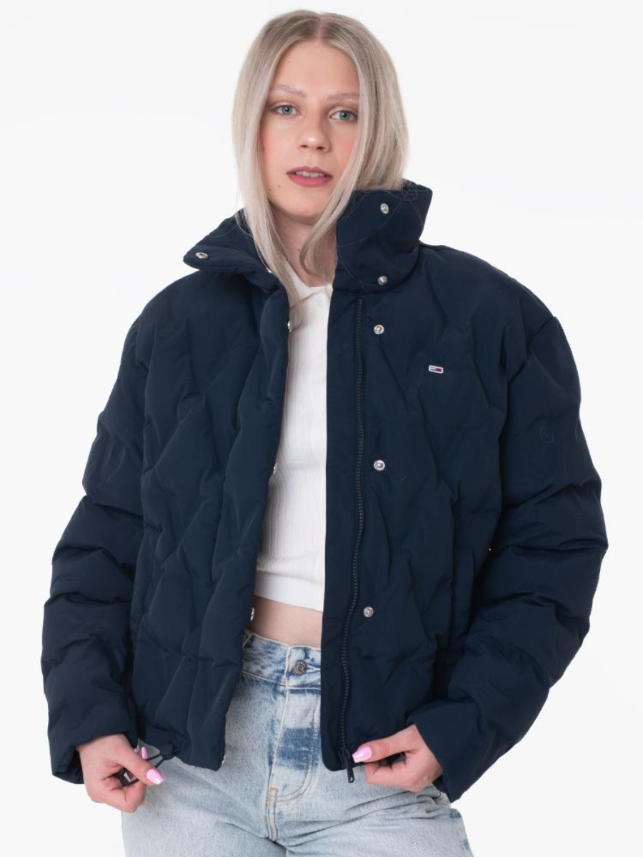 detail Tommy Jeans dámská tmavě modrá bunda