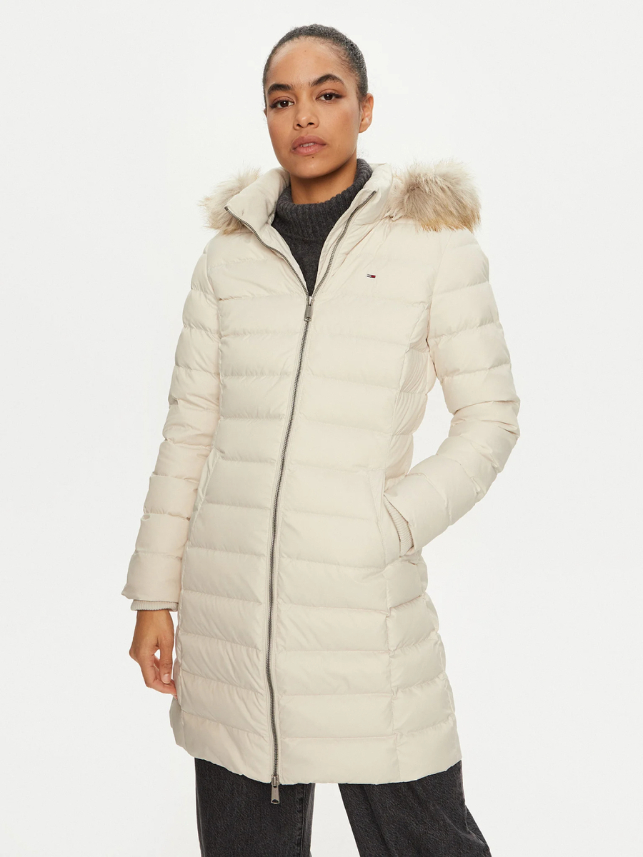 detail Tommy Jeans dámská béžová bunda