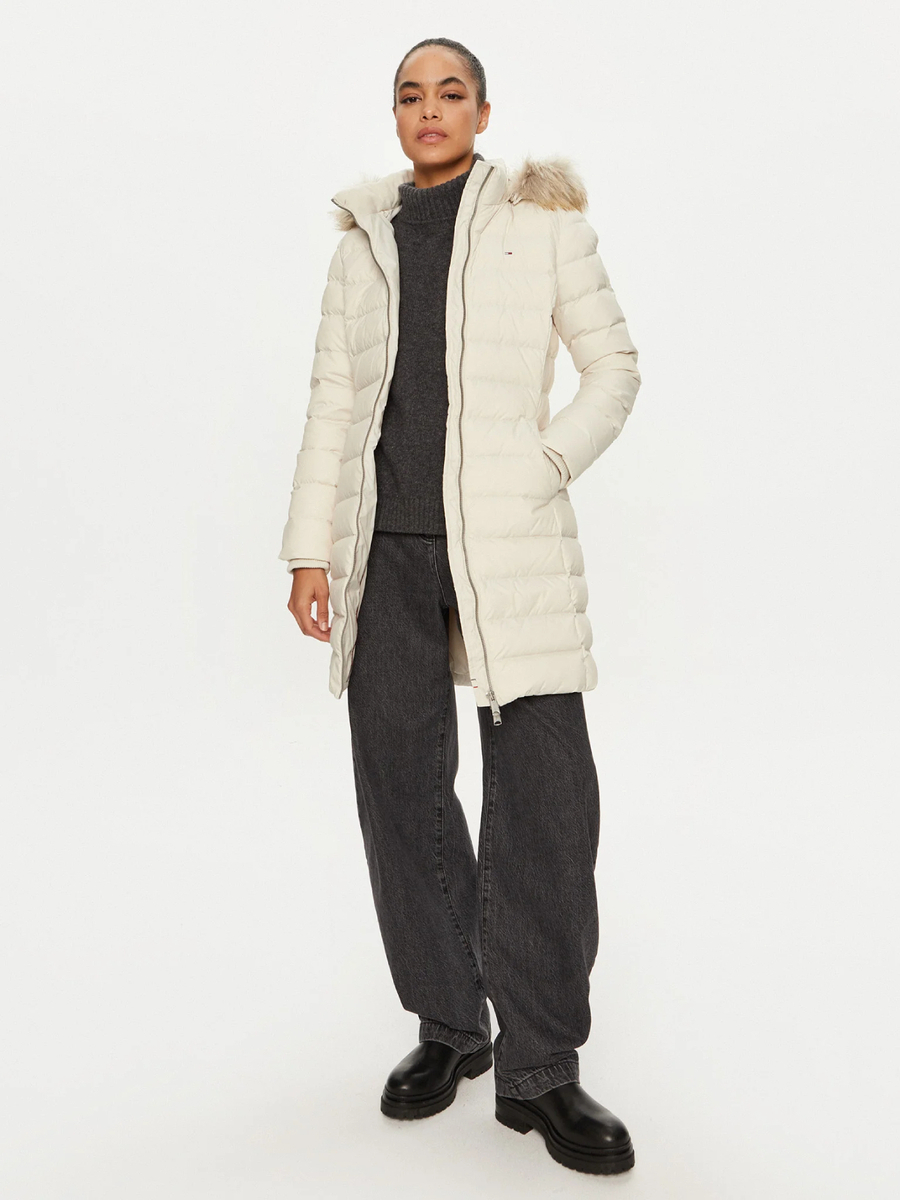 detail Tommy Jeans dámská béžová bunda