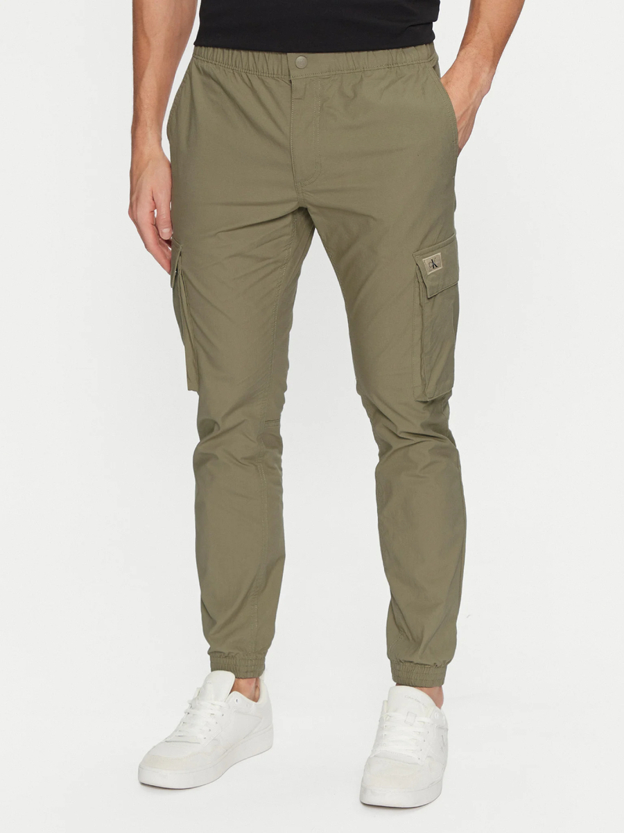 detail Calvin Klein pánské khaki cargo kalhoty
