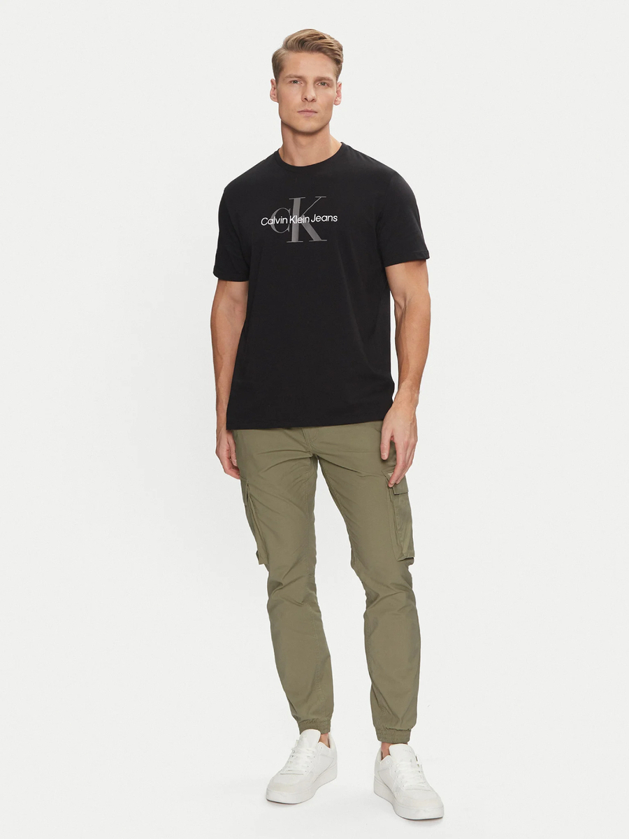 detail Calvin Klein pánské khaki cargo kalhoty