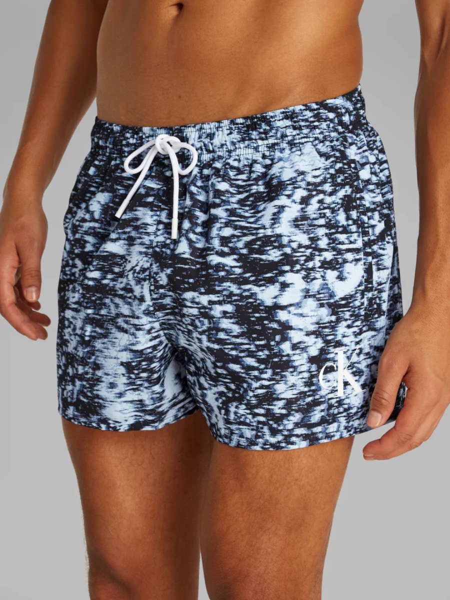 detail Calvin Klein pánské modročerné plavky