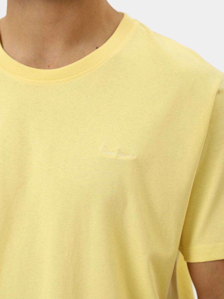 detail Pepe Jeans pánské žluté tričko