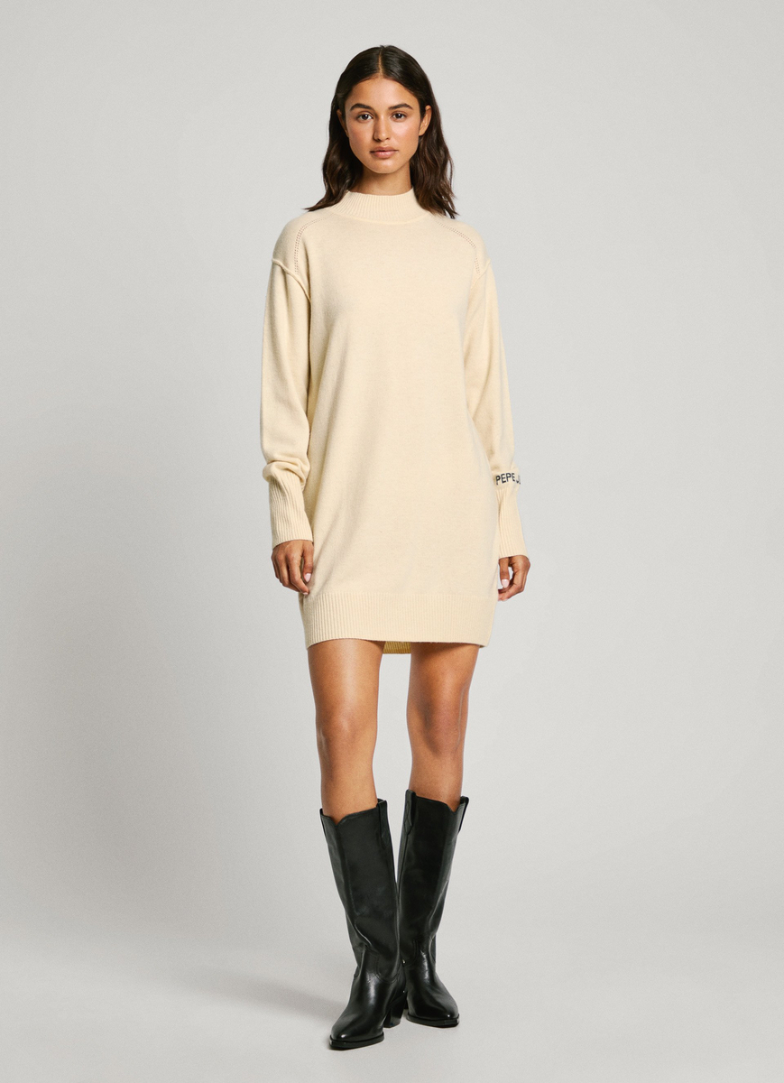 detail Pepe Jeans dámské krémové šaty HAZEL