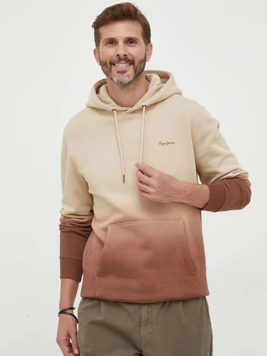 detail Pepe Jeans pánská hnědá mikina