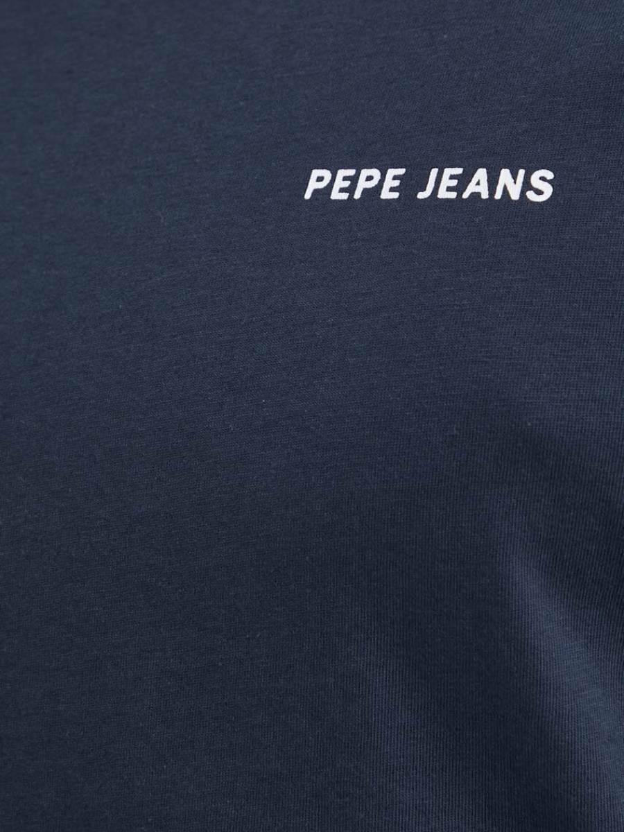 detail Pepe Jeans pánské modré tričko Callum