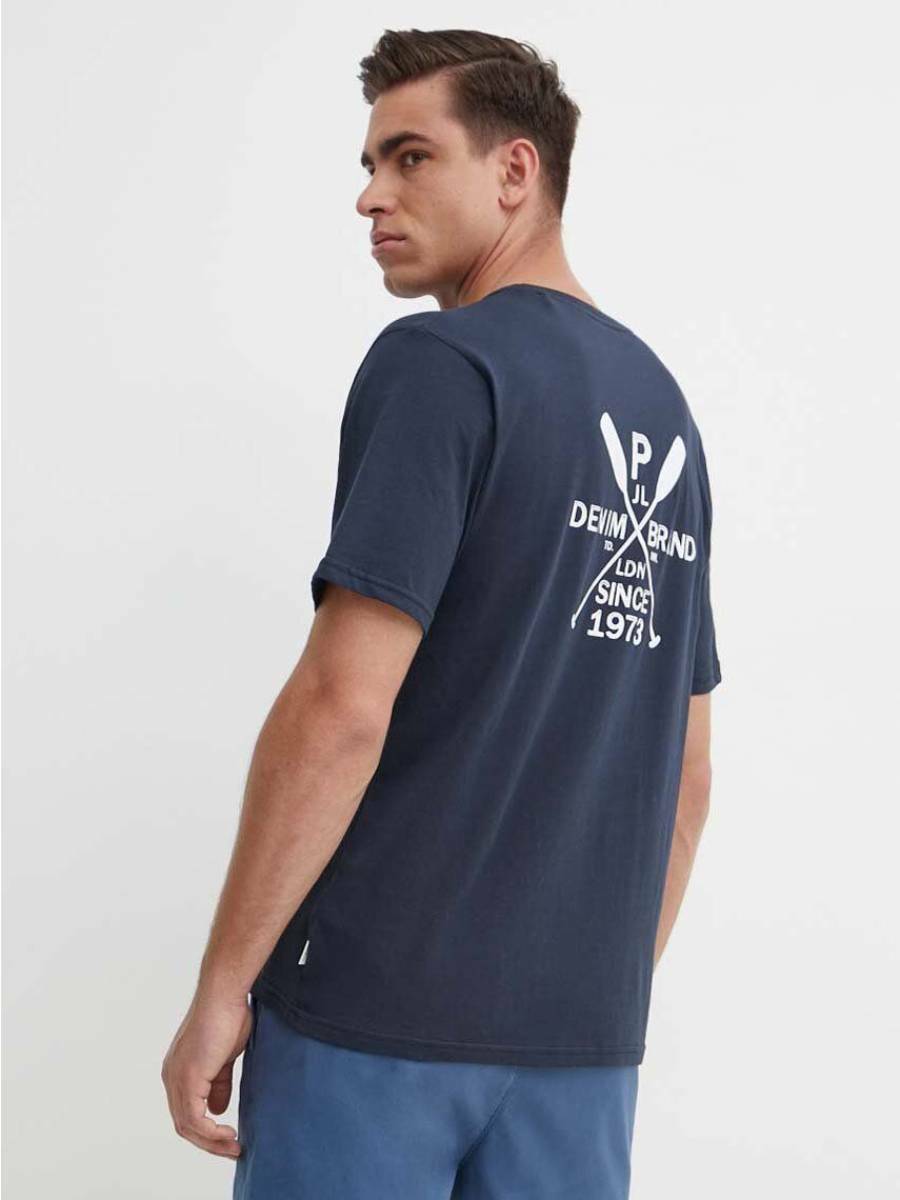 detail Pepe Jeans pánské modré tričko Callum