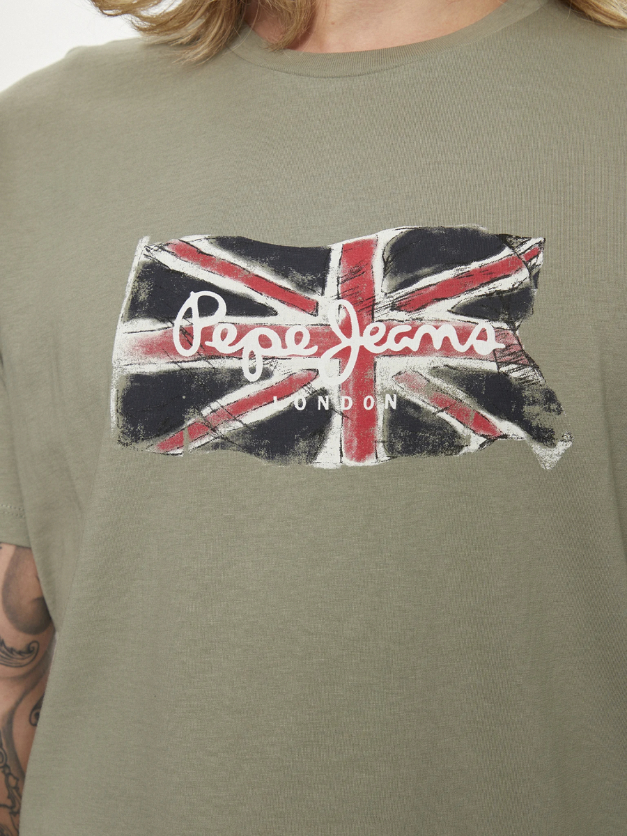 detail Pepe Jeans pánské zelené tričko