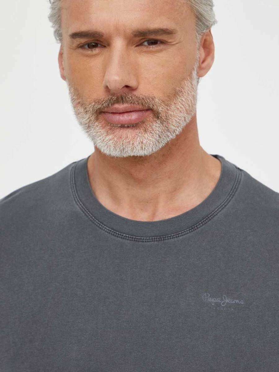 detail Pepe Jeans pánské tmavě šedé tričko