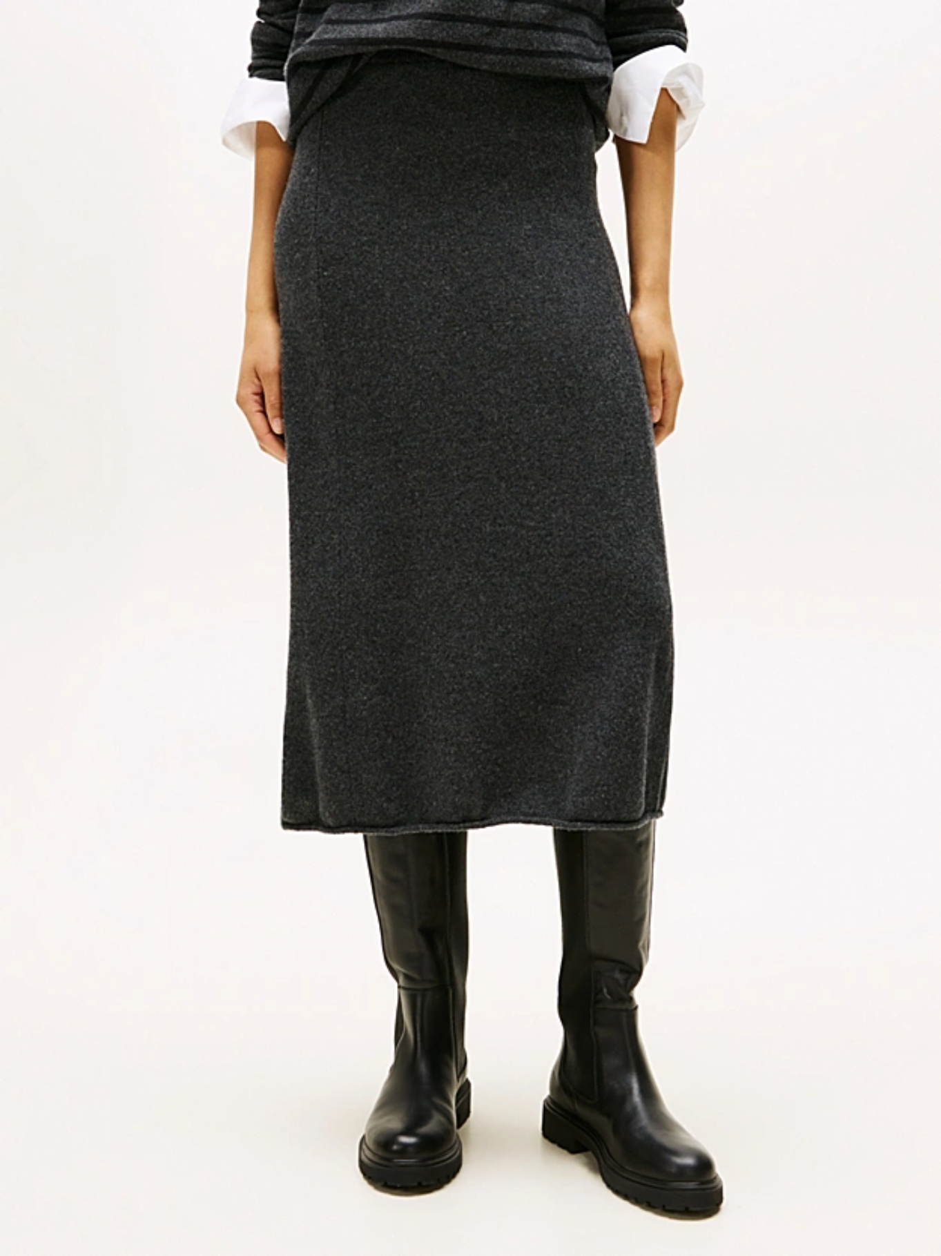 detail Tommy Hilfiger dámská vlněná sukně