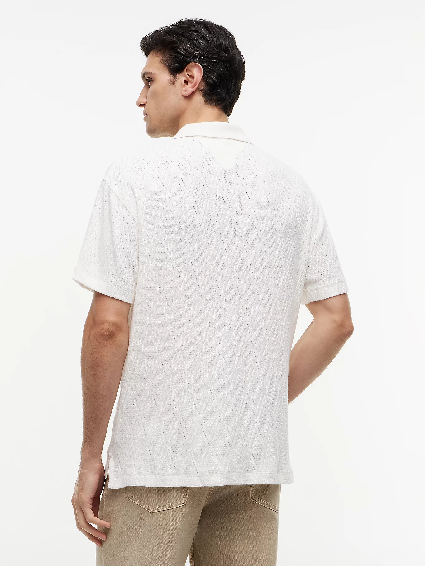 detail Tommy Hilfiger pánské krémové polo tričko