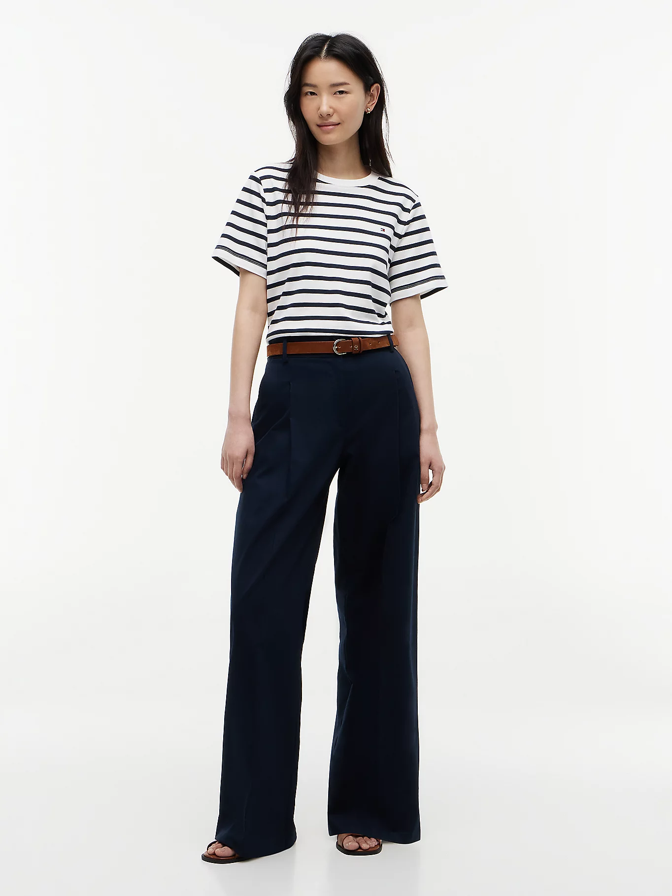 detail Tommy Hilfiger dámské modré kalhoty