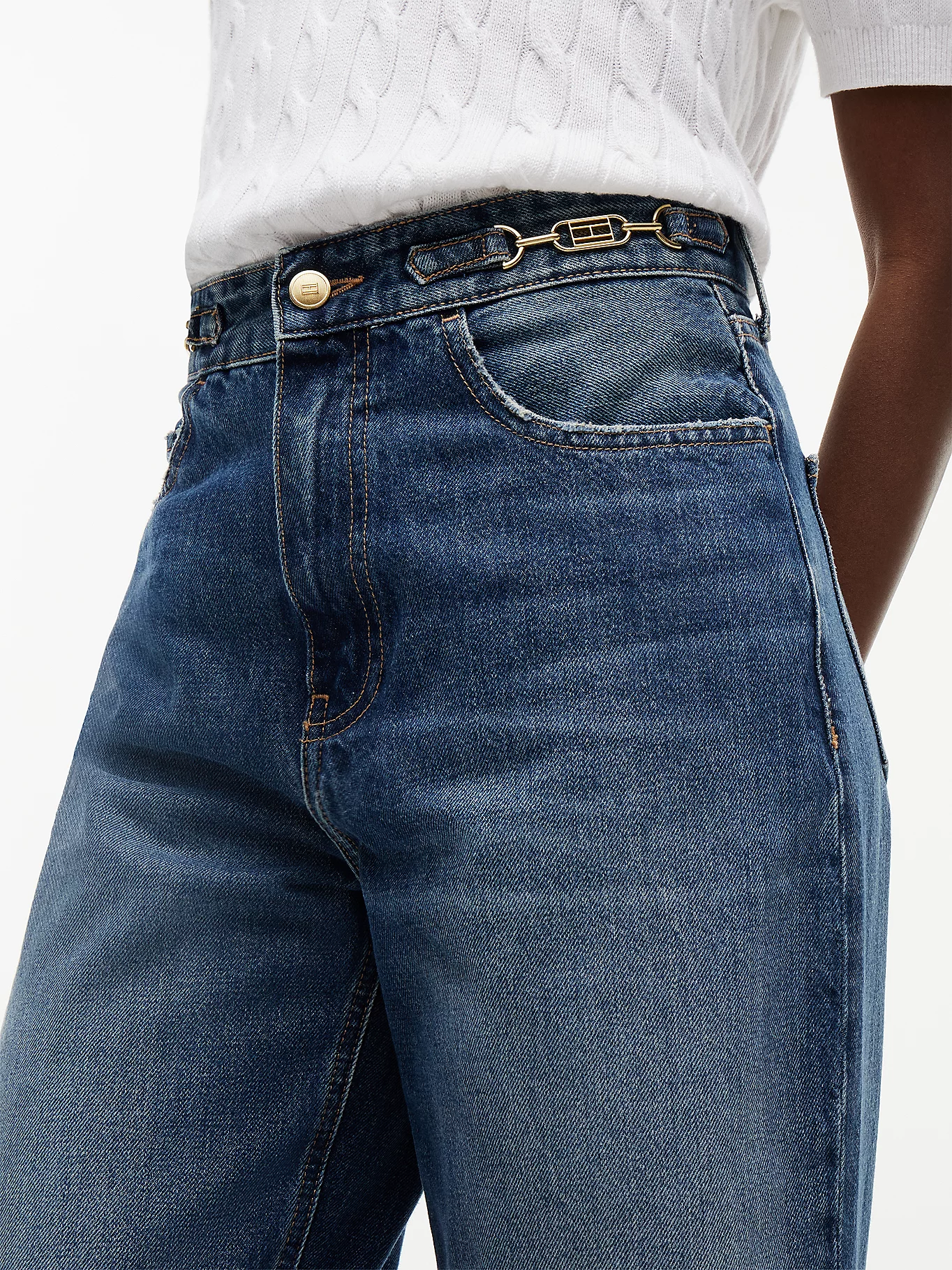 detail Tommy Hilfiger dámské modré džíny