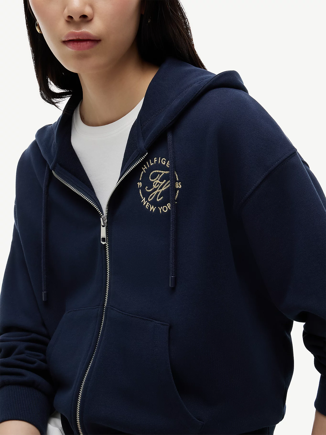 detail Tommy Hilfiger dámská tmavě modrá mikina