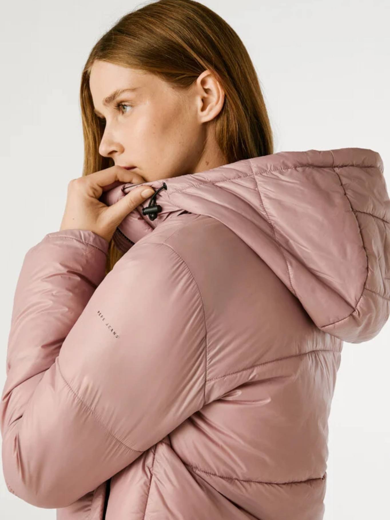 detail Pepe jeans dámská růžová bunda