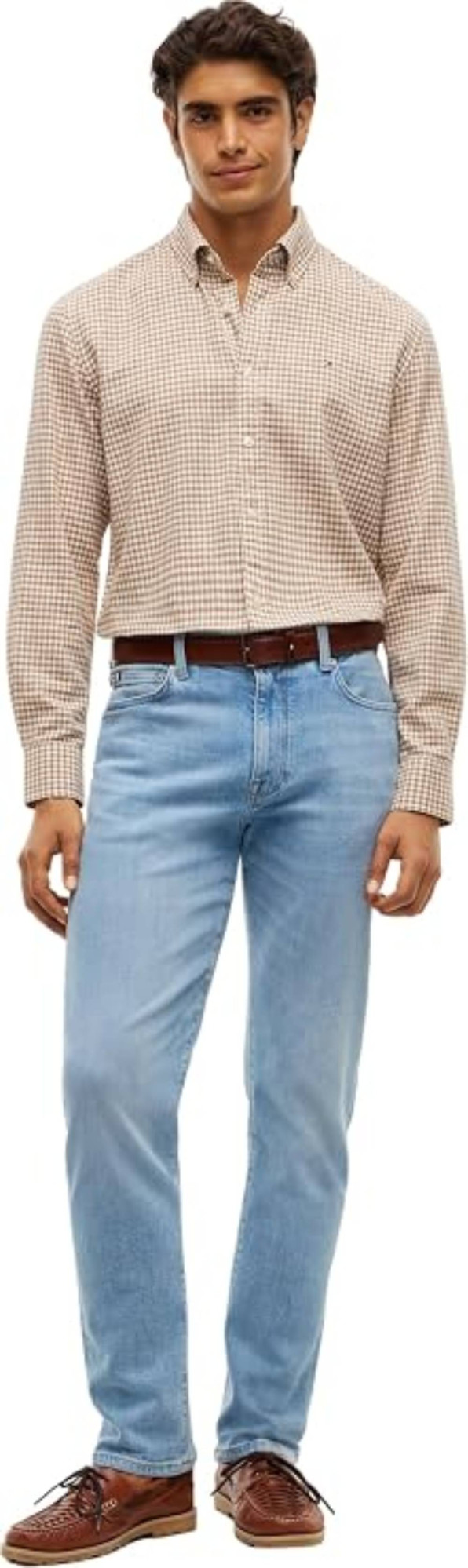 detail Tommy Hilfiger pánské modré džíny