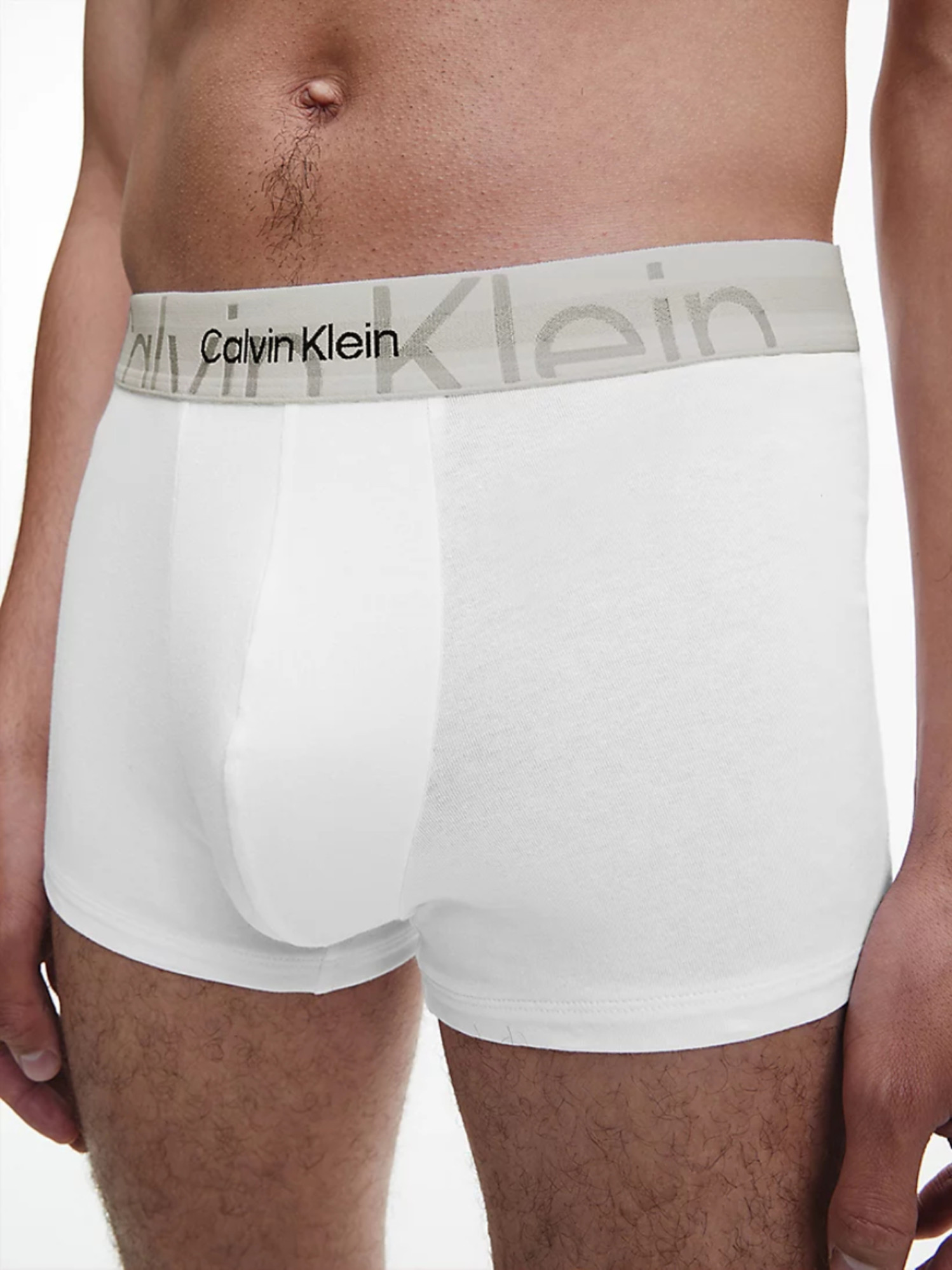 detail Calvin Klein pánské bílé boxerky