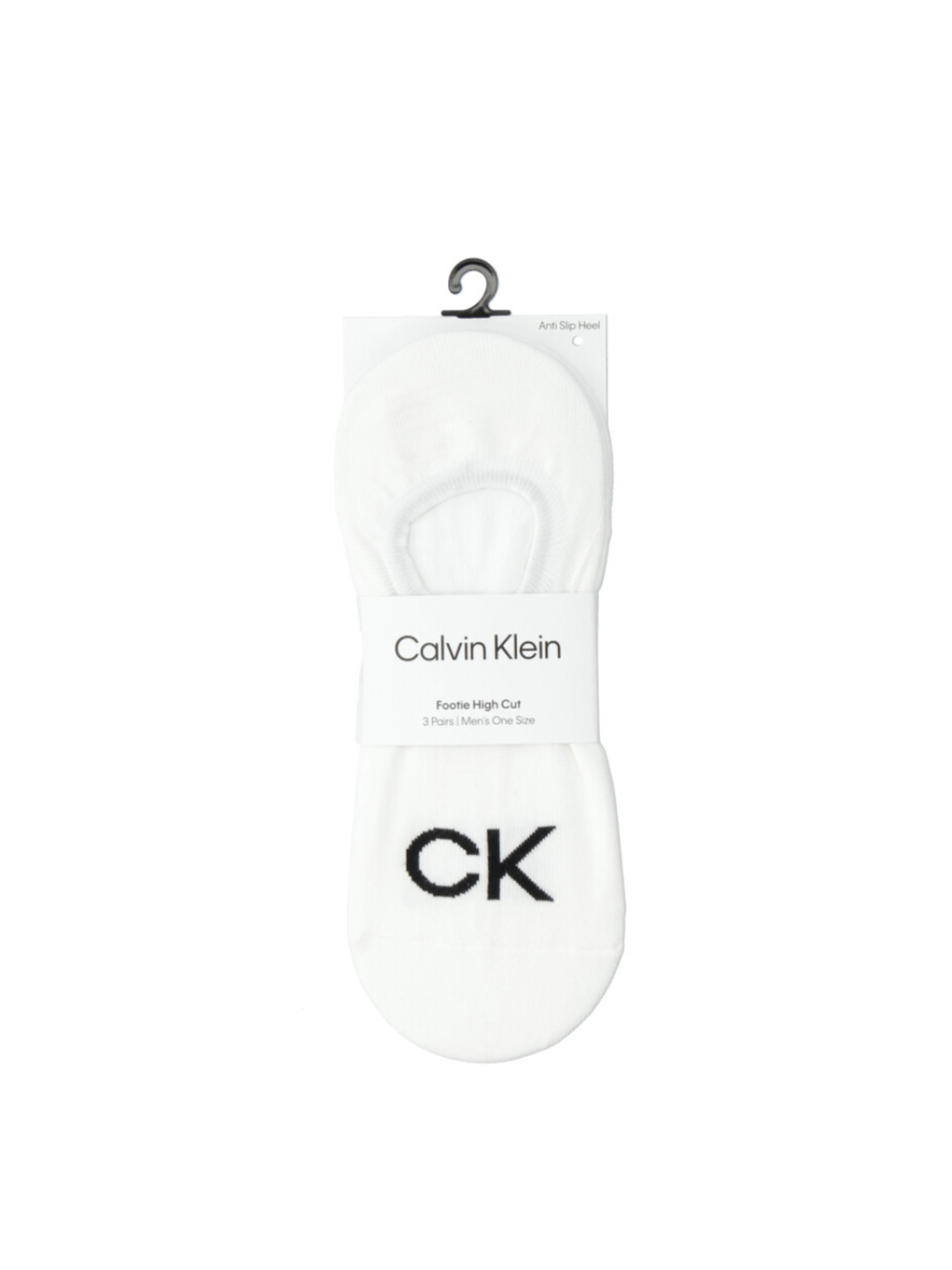 detail Calvin Klein pánské bílé ponožky 3 pack