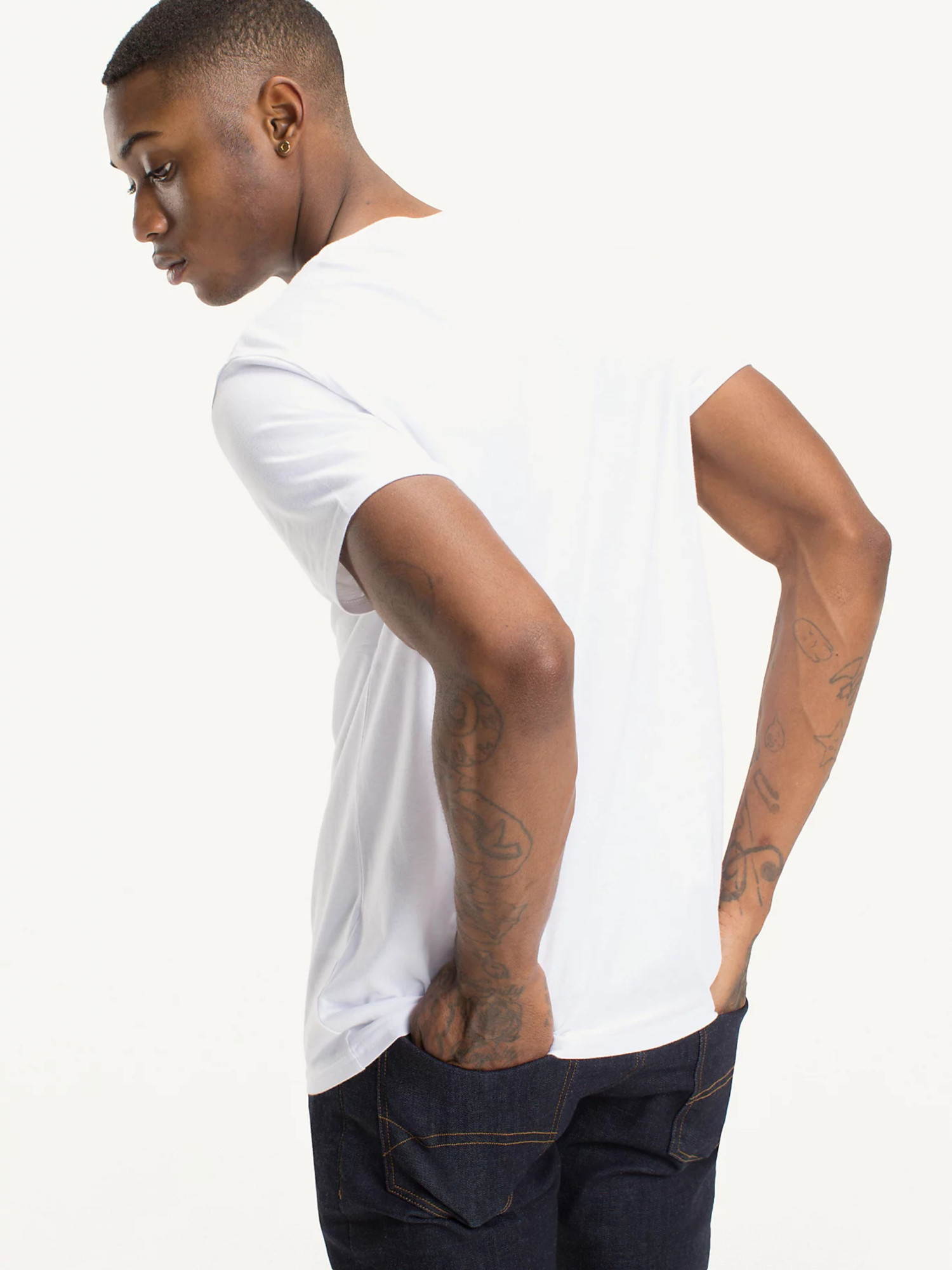 detail Tommy Jeans pánské bílé tričko