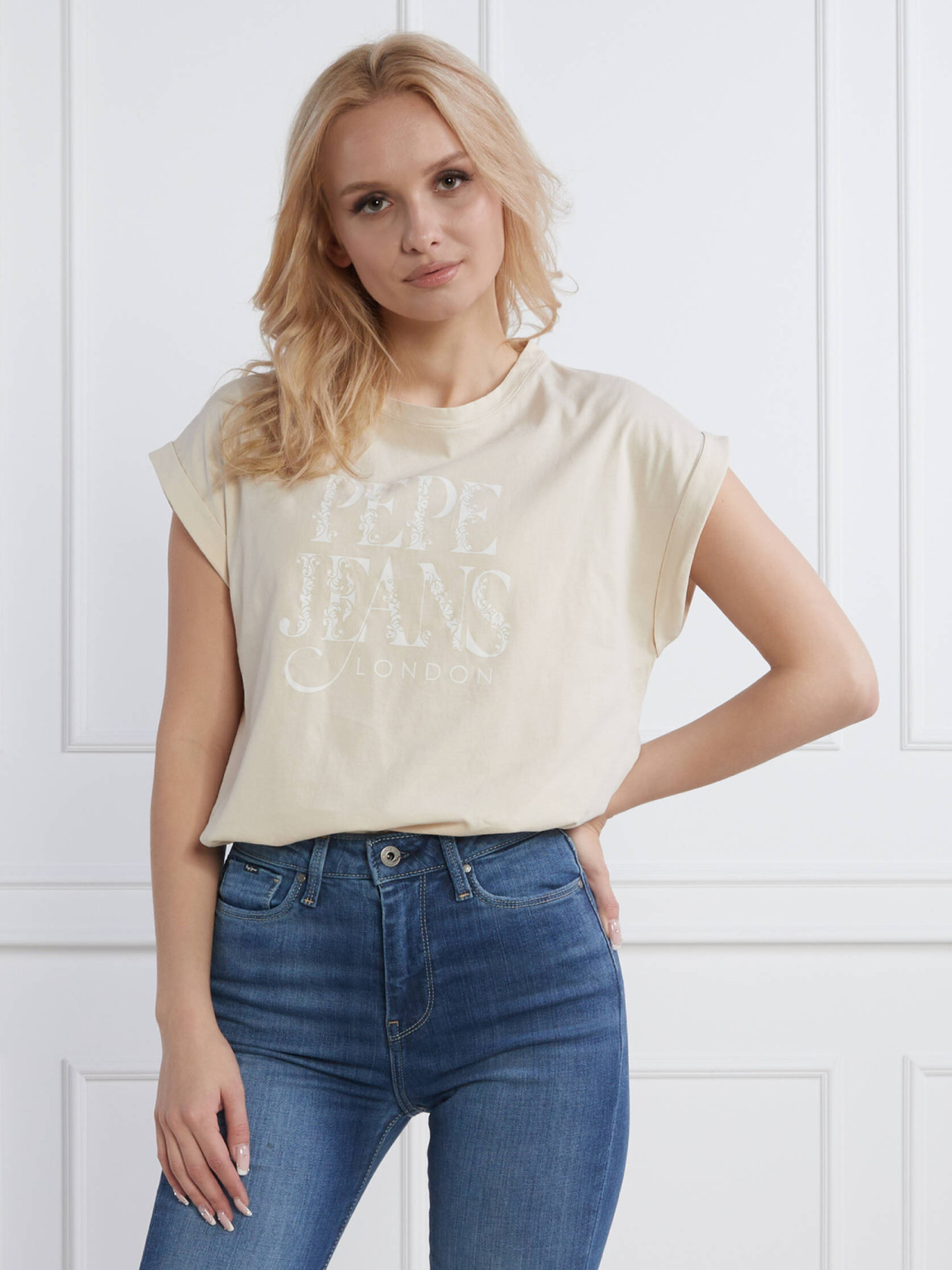 detail Pepe Jeans béžové dámské Linda tričko