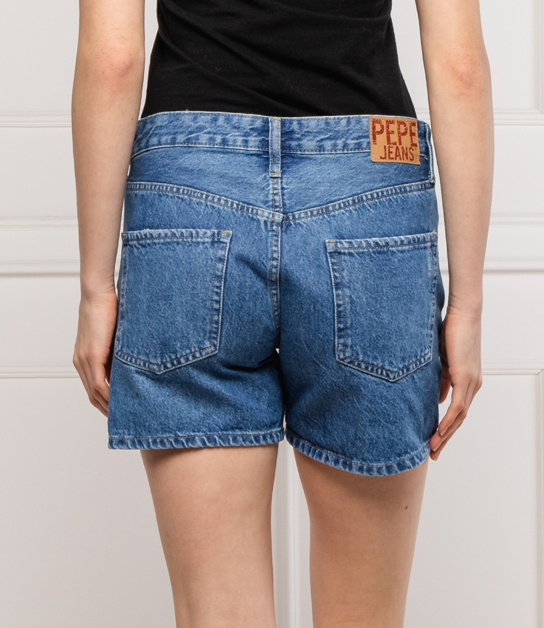 detail Pepe Jeans dámské modré džínové šortky Mable