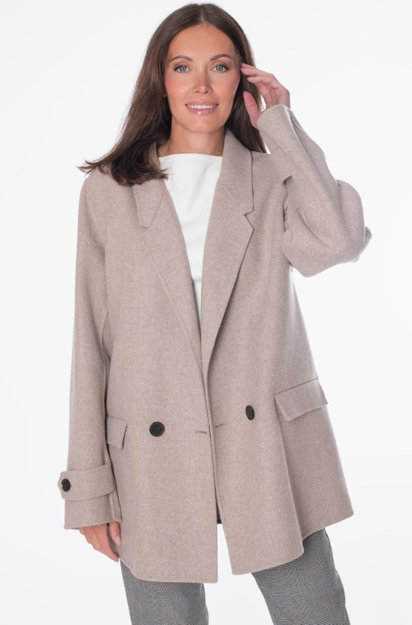 detail Tommy Hilfiger dámský vlněný kabát