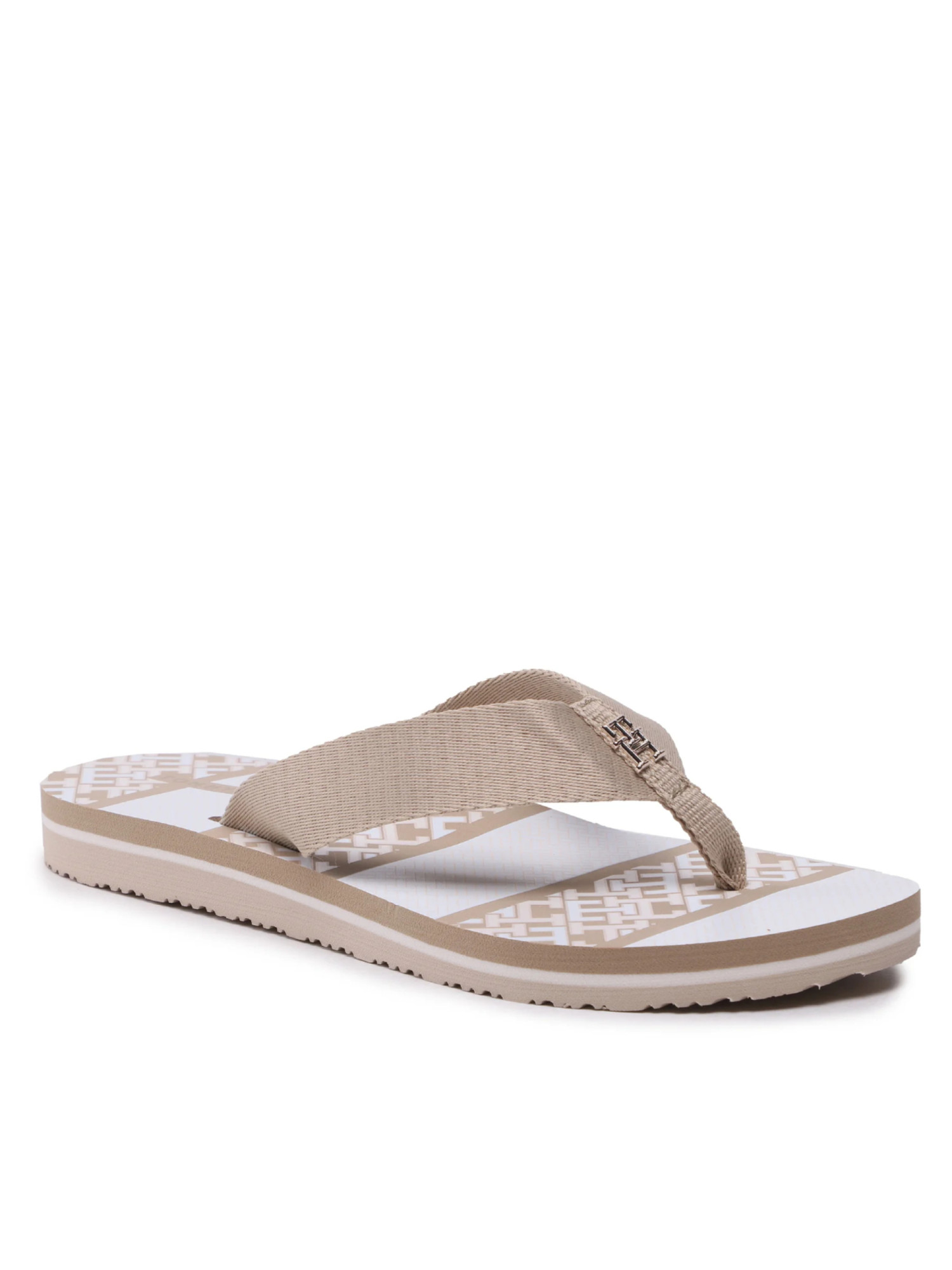 detail Tommy Hilfiger dámské béžové žabky