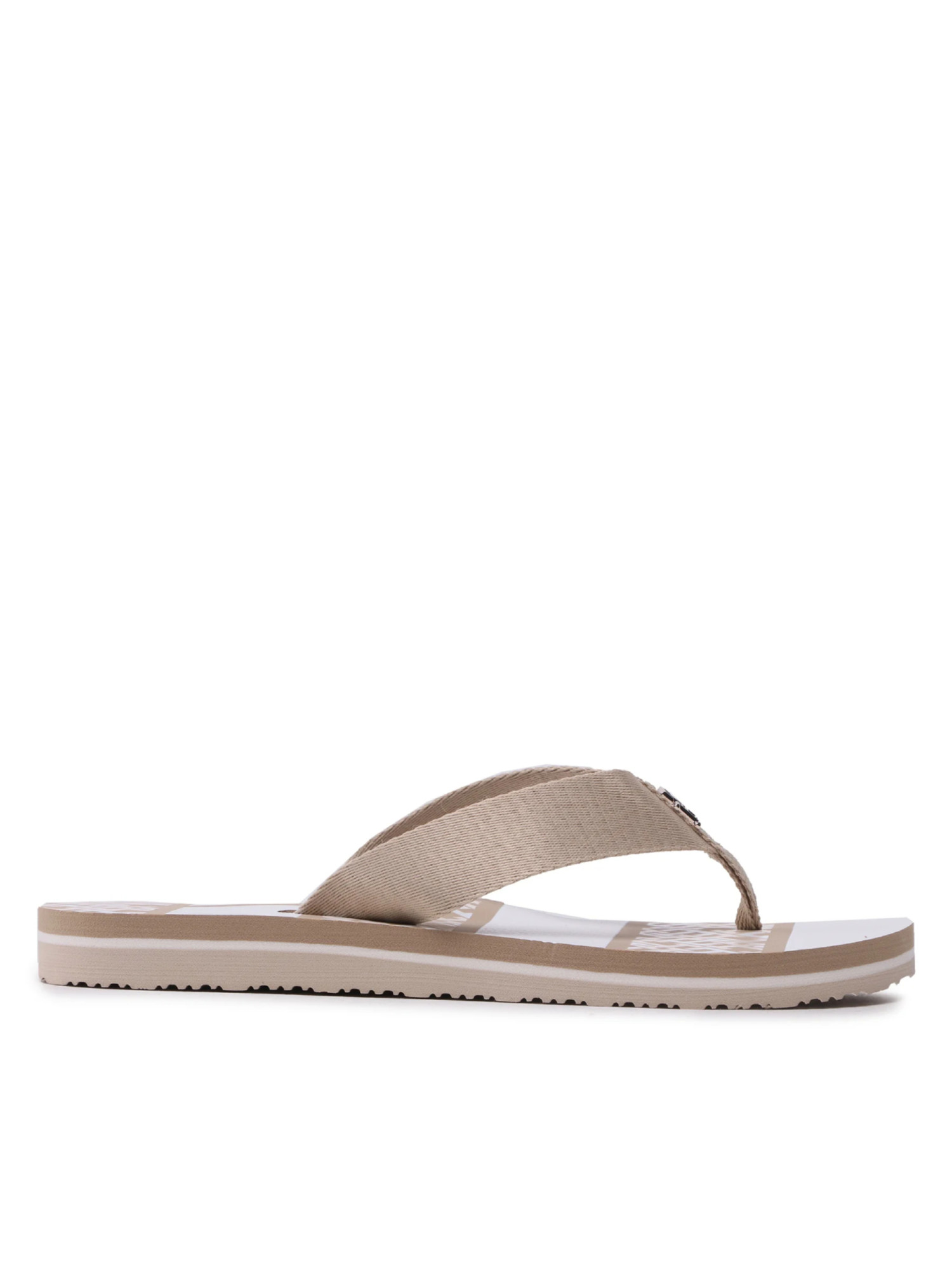 detail Tommy Hilfiger dámské béžové žabky