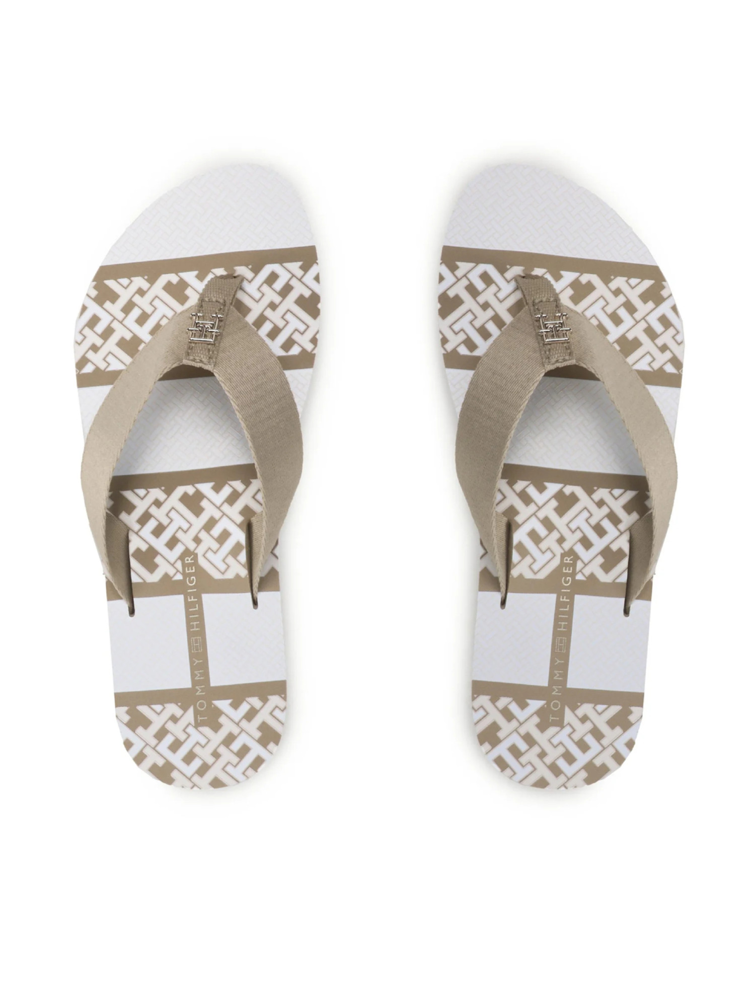 detail Tommy Hilfiger dámské béžové žabky