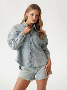 náhled Guess dámská džínová bunda s kamínky