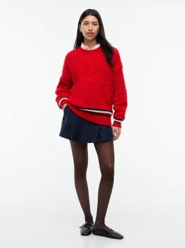 náhled Tommy Jeans dámský červený vlněný svetr